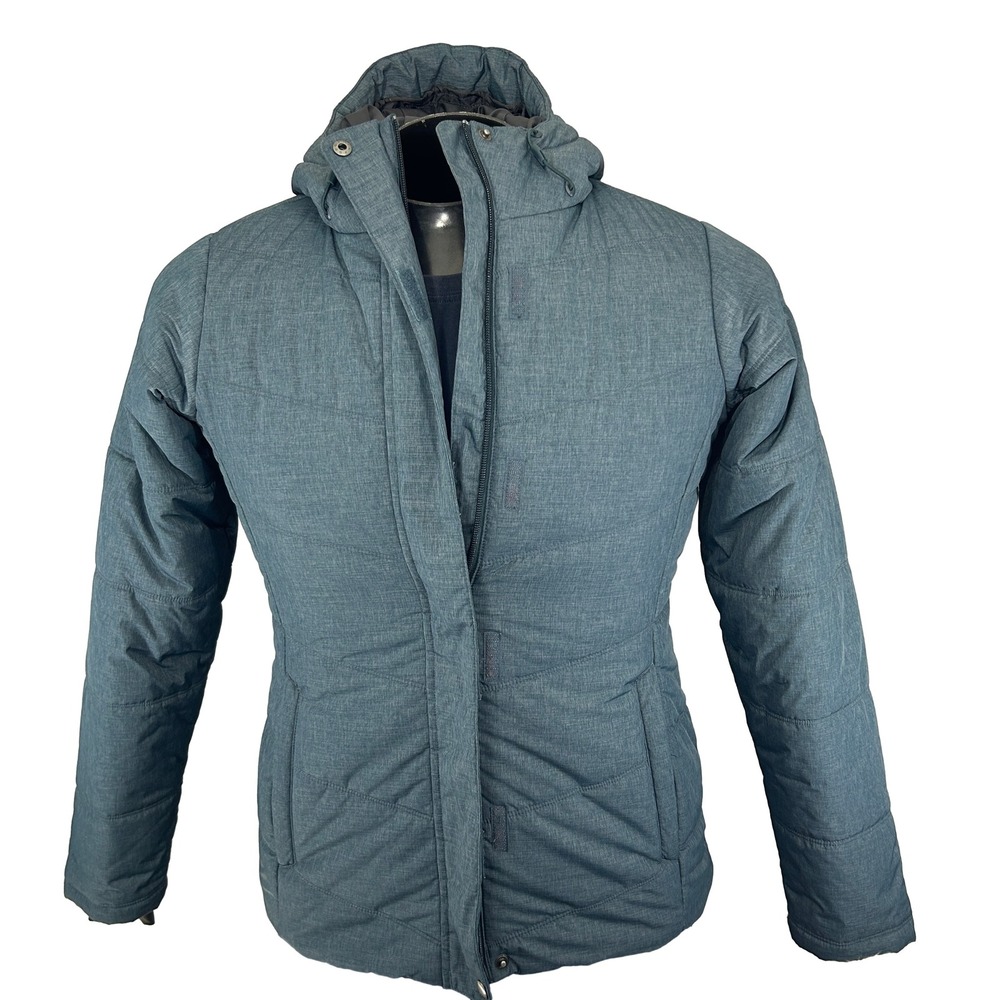 Columbia Puffer Jacket Womens S Blue Hooded Insulated Full Zip XL0282